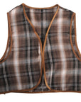Children's Brown Checkered Vest