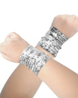 Sequin Wristbands (Silver)