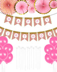 Light Pink Birthday Decoration Kit (Stripes)