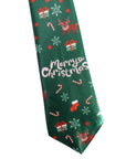 Christmas Long Tie (Dark Green Merry Christmas)
