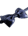Small Sequin Bow Tie (Navy Blue)