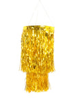 Metallic Gold Tinsel Chandelier (2 Tiers)