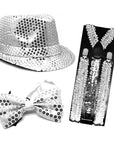 70s Disco Costume Accessory Set (Silver)