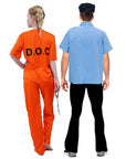 Adult Police and Prisoner Couple Costume Set