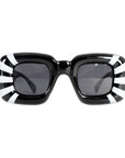 Chunky Black & White Stripe Party Glasses