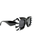 Chunky Black & White Stripe Party Glasses