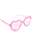 Pink Diamanté Hearts Party Glasses