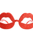 Red Glitter Lips Party Glasses