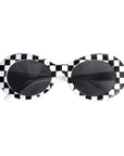 Mod Black & White Checkered Party Glasses