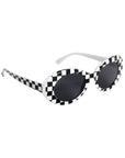 Mod Black & White Checkered Party Glasses