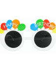 Happy Birthday Party Glasses (White Mod Frame with Rainbow Balloons)