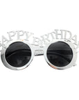 Metallic Silver Happy Birthday Party Glasses