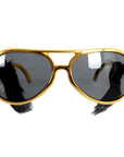 Metallic Gold Elvis Party Glasses with Side Burns