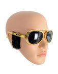 Metallic Gold Elvis Party Glasses with Side Burns