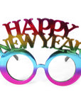 Metallic Rainbow Happy New Year Party Glasses