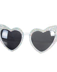 White Diamanté Heart Party Glasses