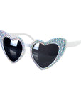 White Diamanté Heart Party Glasses