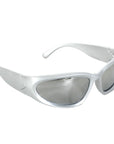 Silver Wrap Sci-Fi Spy Glasses with Mirror Lens