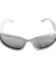 Silver Wrap Sci-Fi Spy Glasses with Mirror Lens