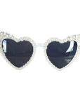 White Pearl Heart Party Glasses