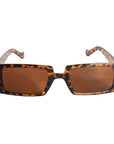 Rectangle Framed Party Glasses (Leopard)
