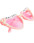 Bridesmaid Pearl Beaded Party Glasses (Pink)