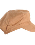 Light Brown Suede 8 Panel Poor Boy Cap