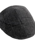 Vintage Old Man Flat Cap (Dark Grey Check)