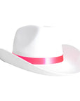 White Cowboy Hat with Pink Band