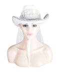 Deluxe Bride Cowboy Hat with Veil
