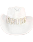 Metallic Bride Cowboy Hat (White)