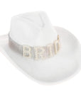 Metallic Bride Cowboy Hat (White)
