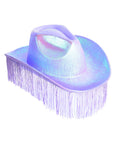 Purple Lilac Metallic Cowboy Hat with Fringe