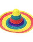 Large Mexican Straw Hat (Yellow Rim)
