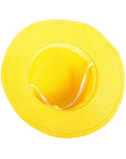 Yellow straw hat on a white background