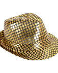 Metallic Trilby Hat (Black and Gold)