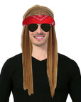 Ginger Rockstar Wig with Red Bandana
