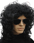 1980s Popstar Curly Wig (Black)