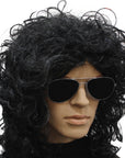 1980s Popstar Curly Wig (Black)