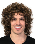 1980s Popstar Curly Wig (Brown)