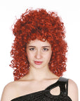 1980s Long Curly Wig (Auburn Red/Brown)