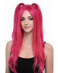 Pink Long Pigtail Wig