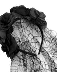 Black Rose Veil Headband
