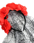 Red Rose Veil Headband