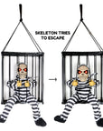 Animated Prisoner Skeleton in Cage