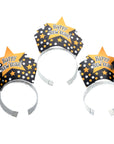 Happy New Year Tiara (Black and Gold Star) 3pk