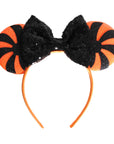 Halloween Swirl Sequin Bow Headband