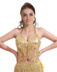 Sequin Fringe Top (Gold)