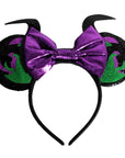 Halloween Horned Sequin Bow Headband