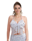 Sequin Fringe Top (Silver)